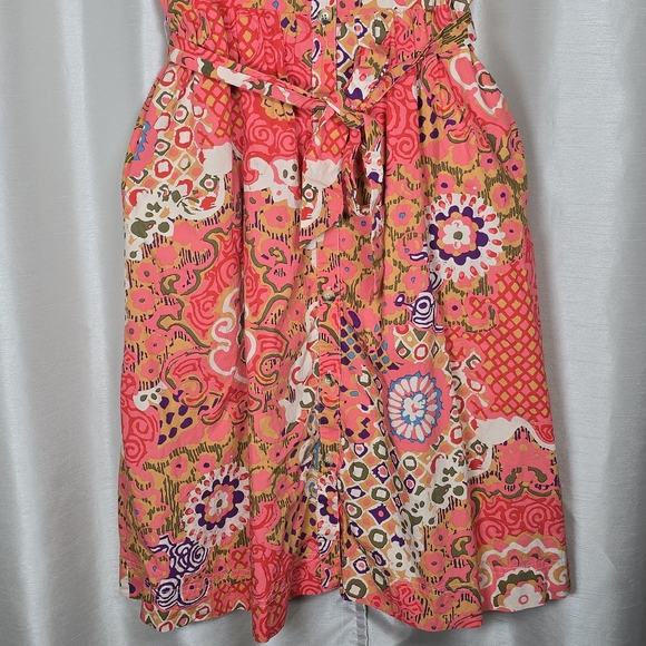 J. Crew Women's Floral Sleeveless Button Down Dress Pockets Belted Fairy Chic 6 - Picture 5 of 16